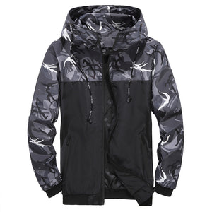 Half Camo Windbreaker Jacket Grey, XS - Streetwear Jacket - Slick Street