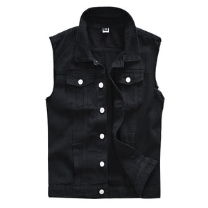 Biker Denim Vest , - Streetwear Vest - Slick Street