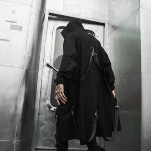 Dark Punk Long Coat , - Streetwear Coat - Slick Street