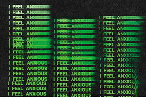 Dusty Black I Feel Anxious Illusion Letter T-Shirt , - Streetwear T-Shirts - Slick Street