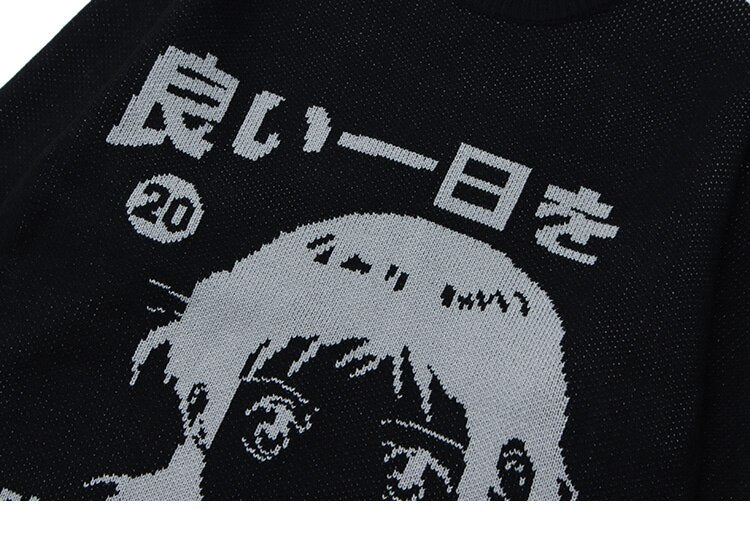 SENSELESS 20 Anime Knit Sweater ,  - Streetwear Sweater - Slick Street