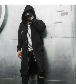 Dark Punk Long Coat , - Streetwear Coat - Slick Street