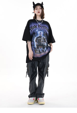 MADE EXTREME Electrify Polygraphy Loose T-Shirt , - Streetwear T-Shirts - Slick Street