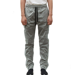 Straight Legging Popper Pants XS, Gray - Streetwear Pants - Slick Street