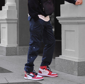 Straight Legging Popper Pants , - Streetwear Pants - Slick Street