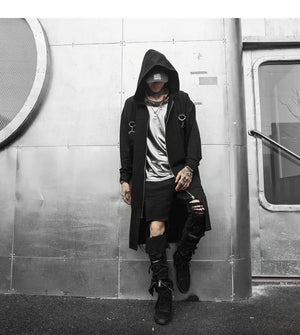 Dark Punk Long Coat , - Streetwear Coat - Slick Street