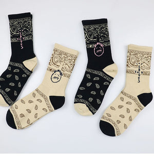Cactus Jack Bandana Pattern Crew Socks , - Streetwear Socks - Slick Street