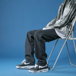 Straight Hip-hop Drawstring Wide Leg Pants Black, XS (50-60kg) - Streetwear Pants - Slick Street