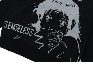 SENSELESS 20 Anime Knit Sweater ,  - Streetwear Sweater - Slick Street