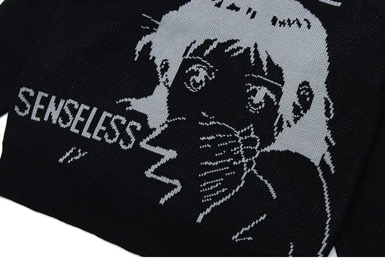 SENSELESS 20 Anime Knit Sweater ,  - Streetwear Sweater - Slick Street