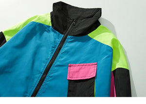 Multi Color Block Patchwork Pocket Jacket , - Streetwear Jacket - Slick Street