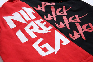 CONFIDEN Black Red Two Half Color Jacket , - Streetwear Jacket - Slick Street