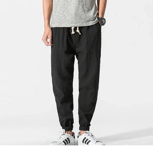 Drawstring Cropped Elastic Waist Casual Pants , - Streetwear Pants - Slick Street