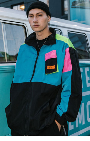 Multi Color Block Patchwork Pocket Jacket , - Streetwear Jacket - Slick Street