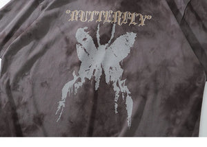 Tie Die Butterfly Graphic Loose T-Shirt , - Streetwear T-Shirts - Slick Street