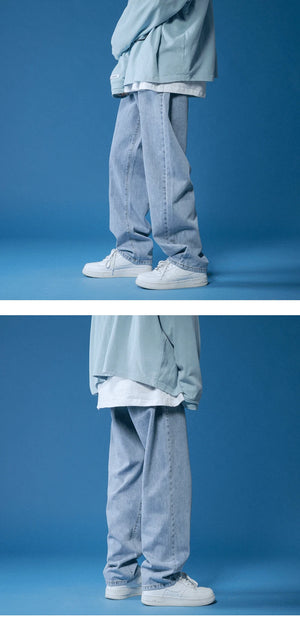 Straight Hip-hop Drawstring Wide Leg Pants , - Streetwear Pants - Slick Street