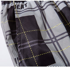 HIPHOP Checkered Patchwork Pants , - Streetwear Pants - Slick Street
