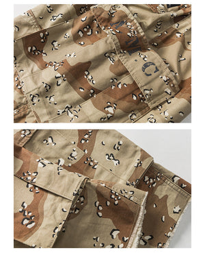 Red Solitude Outdoor Camo Drawstring Cargo Shorts , - Streetwear Shorts - Slick Street