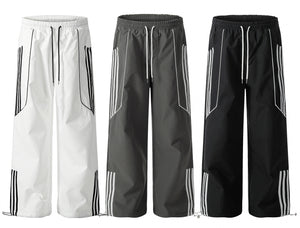 Retro Stripe Track Pants , - Streetwear Joggers - Slick Street