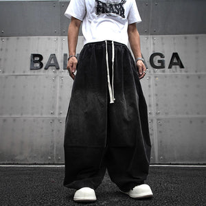 Baggy Wide-Leg Harem Pants Black, XS - Streetwear Pants - Slick Street