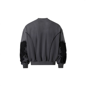 Structure Stitched 'Edge Star' Sweatshirt , - Streetwear Sweatshirts - Slick Street