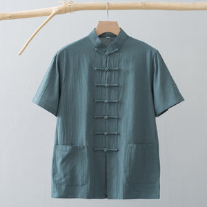 Chinese Linen Summer Shirt , - Streetwear Shirt - Slick Street