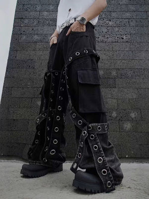 Heavy Punk Wide-Leg Pants , - Streetwear Pants - Slick Street