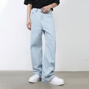 Light Blue Straight Leg Jeans , - Streetwear Jeans - Slick Street