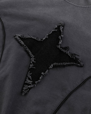 Structure Stitched 'Edge Star' Sweatshirt , - Streetwear Sweatshirts - Slick Street
