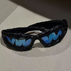 Venom Drip Resin Sunglasses Fiery Blue, 14.8*12.2*5CM - Streetwear Accessories - Slick Street