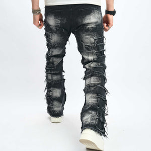 Vintage Washed Black Denim Jeans , - Streetwear Jeans - Slick Street