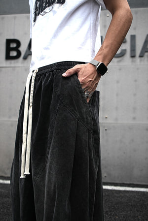 Baggy Wide-Leg Harem Pants , - Streetwear Pants - Slick Street