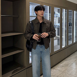 American Retro Leather Jacket , - Streetwear Jacket - Slick Street