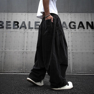 Baggy Wide-Leg Harem Pants , - Streetwear Pants - Slick Street