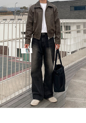 Vintage K Leather Jacket , - Streetwear Jacket - Slick Street