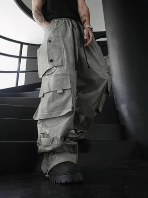 Baggy Lightweight Khaki Cargo Pants , - Streetwear - Slick Street