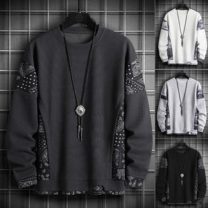 TwoTone Waffle Knit Layered Sweatshirt , - Streetwear Sweatshirts - Slick Street