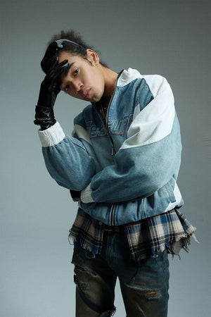 Retro Biker Splicing Jacket , - Streetwear - Slick Street