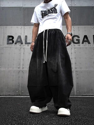 Baggy Wide-Leg Harem Pants , - Streetwear Pants - Slick Street