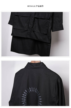 Black Long Overshirt Jacket , - Streetwear Jackets - Slick Street