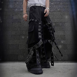 Heavy Punk Wide-Leg Pants , - Streetwear Pants - Slick Street