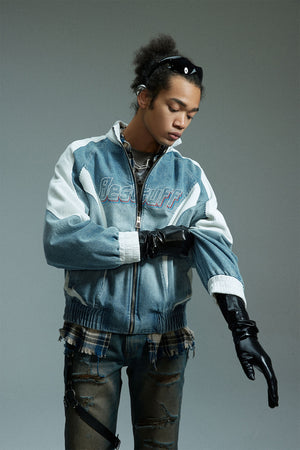 Retro Biker Splicing Jacket , - Streetwear - Slick Street