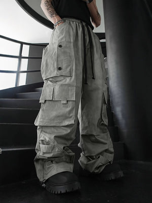 Baggy Lightweight Khaki Cargo Pants , - Streetwear - Slick Street