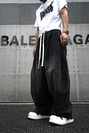 Baggy Wide-Leg Harem Pants , - Streetwear Pants - Slick Street