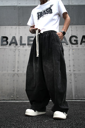 Baggy Wide-Leg Harem Pants , - Streetwear Pants - Slick Street