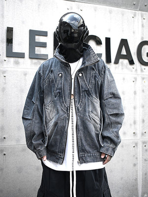 Heavy Duty Loose Denim Jacket , - Streetwear Jacket - Slick Street