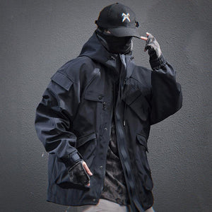 Night Industry Urban Techwear Jacket , - Streetwear Jacket - Slick Street