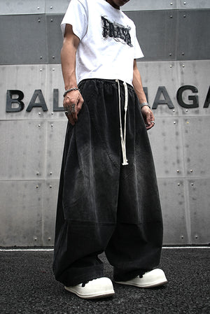 Baggy Wide-Leg Harem Pants , - Streetwear Pants - Slick Street