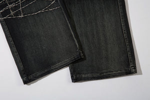 Barbed Baggy Embroidery Cargo Pants , - Streetwear - Slick Street