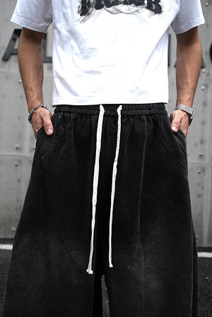 Baggy Wide-Leg Harem Pants , - Streetwear Pants - Slick Street
